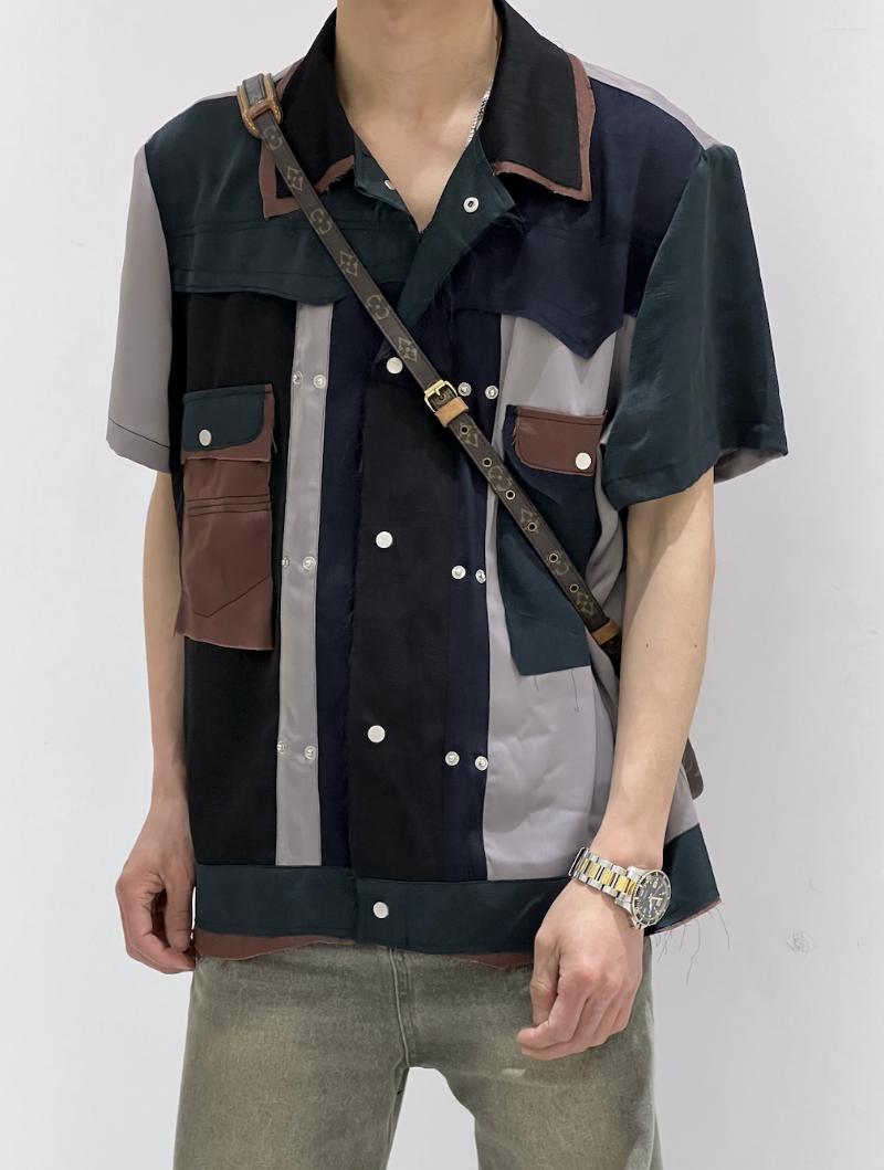 

Men's Casual Shirts Hj0765 Fashion Men's 2023 Runway Luxury European Design Party Style Clothing, Black