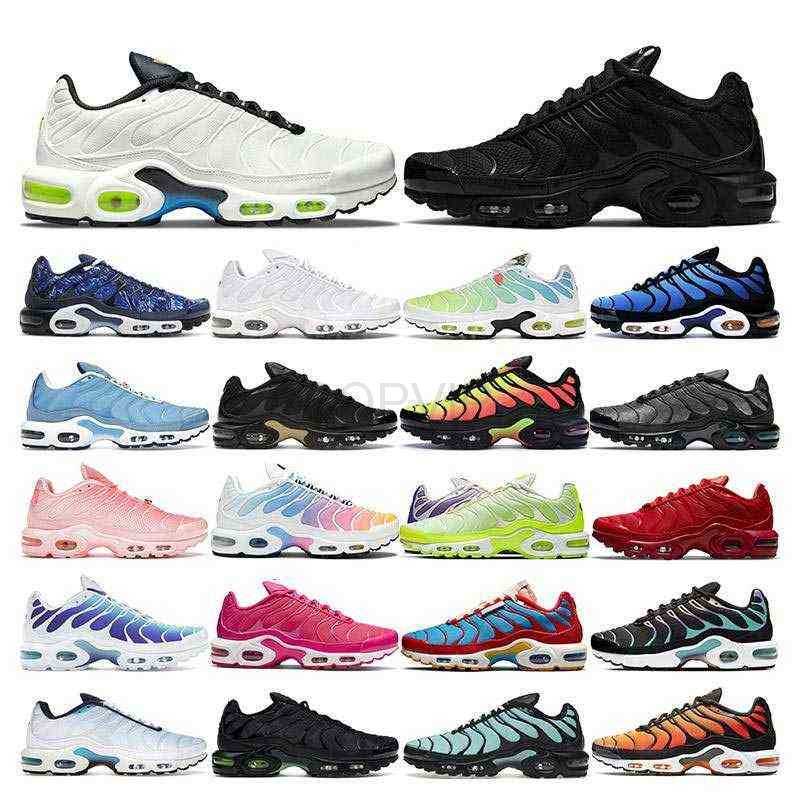 

2022 tn plus running shoes mens black White University Blue Neon Green Hyper Pastel blue Oreo women Breathable sneakers trainers sports eur, 28