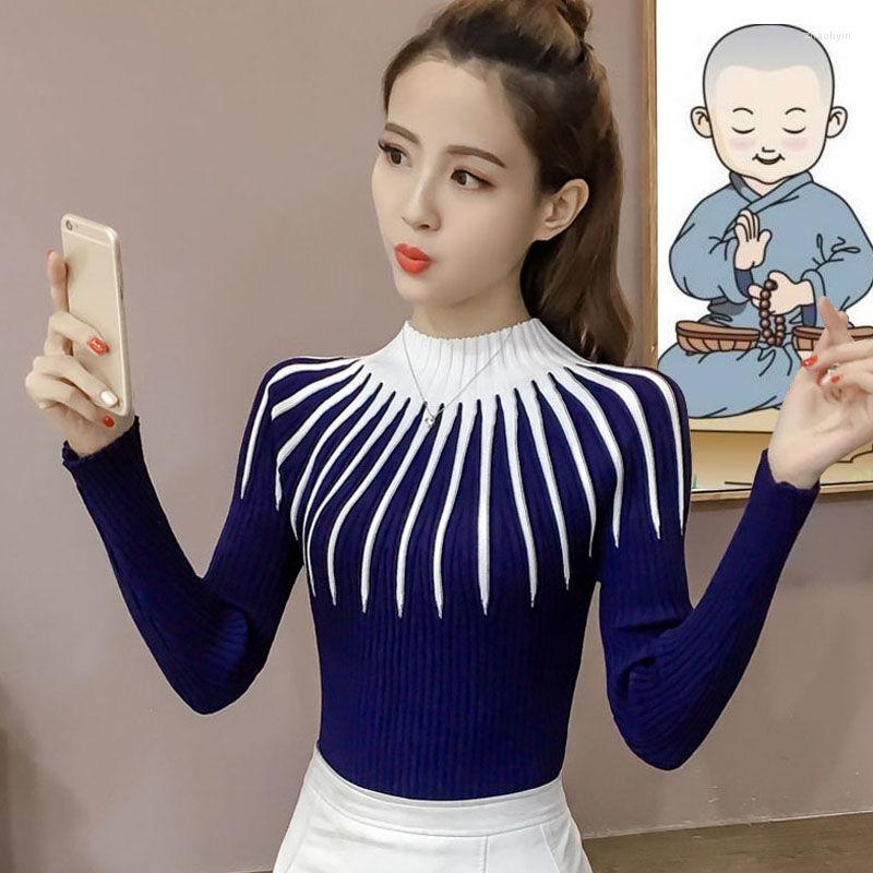 

Women's Sweaters 2023 Autumn Winter Women Fashion Sweater Mock Neck Pullover Women's Casual Long-sleeved Loose Streetwear C123, Zise