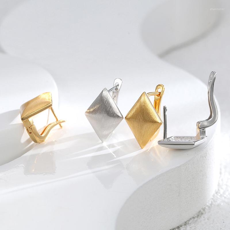 

Stud Earrings European And American Fashion Simple High Quality Metal Sense Brushed Rhombus Gift Party Women Jewelry 2023