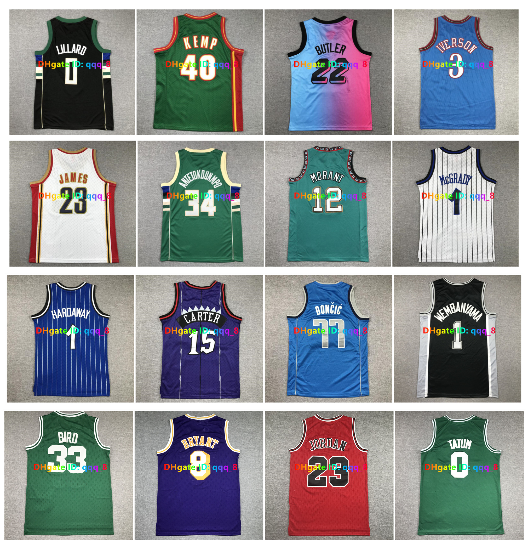 Vince Carter LARRY 33 BIRD Mitchell et Ness Maillot de basket-ball pour enfants Mamba Bryant Tim Duncan Luka Doncic Jimmy Butler Michael Jor dan