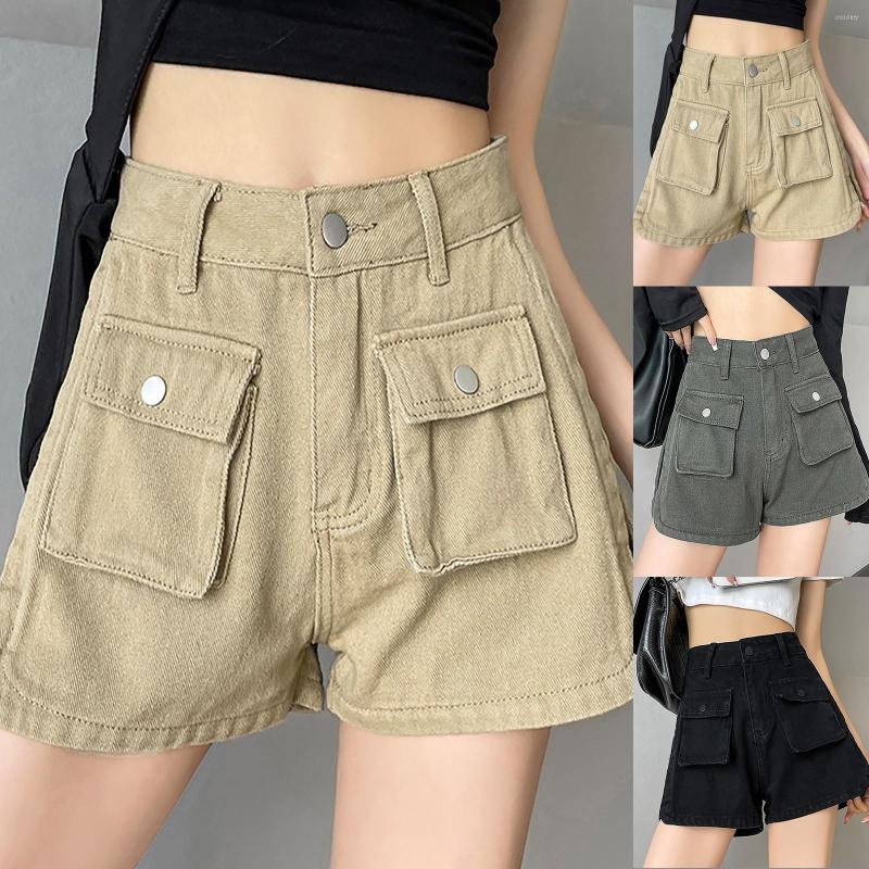 

Women's Shorts High Waist Wide Leg Girls Summer Women Sexy Denim Casual Pants With Pockets, Black