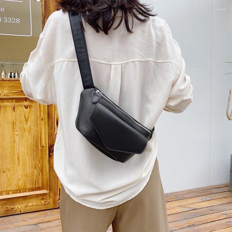 

Evening Bags Solid Color Waist For Women Quality Leather Crossbody Bag Travel Small Chest Fanny Pack Belt Female Purses, White
