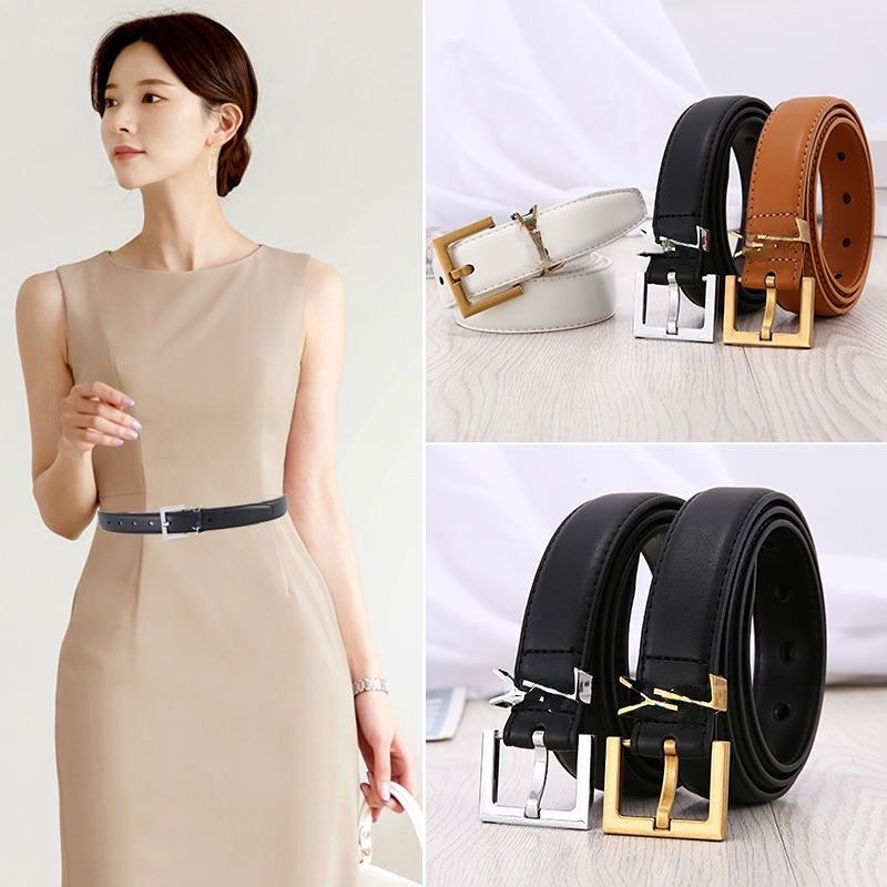

Designer Belt for Women Leather Cowhide Men Designers Belts Bronze Buckle Silver Womens Waistband, Aspic