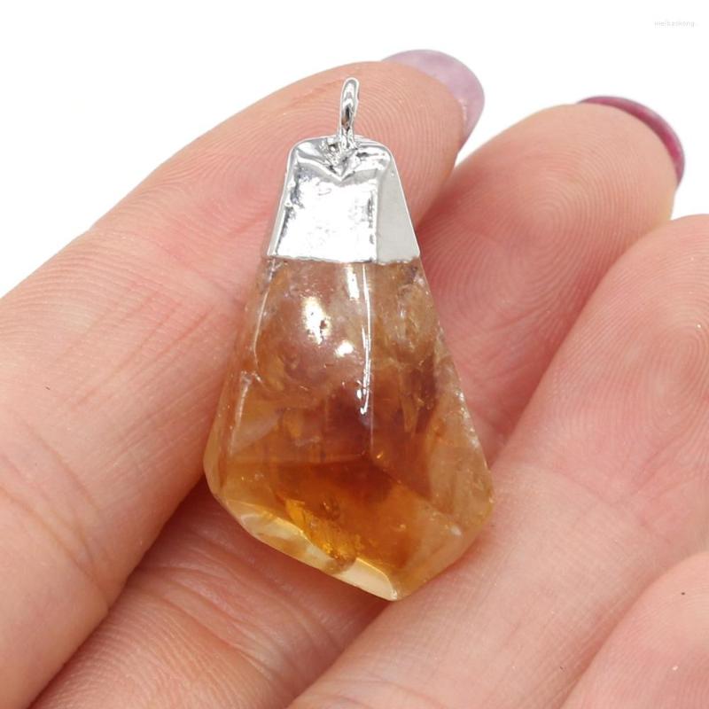 

Pendant Necklaces Natural Semi-Precious Crystal Irregular Citrine Reiki Healing Stones Charms For Jewelry Making DIY Necklace Accessories