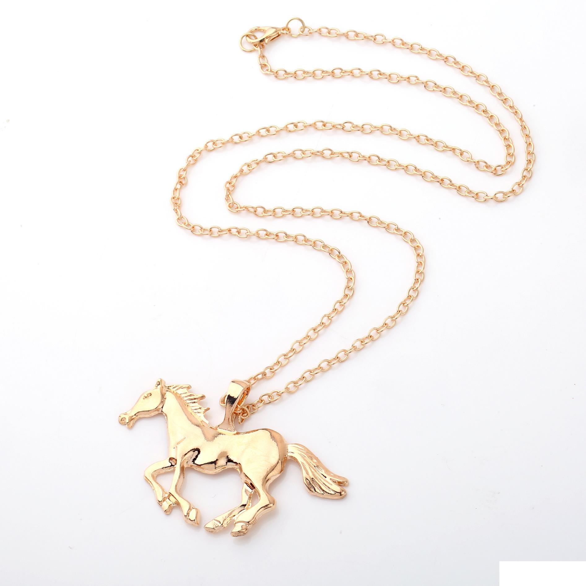 

Pendant Necklaces Fashion Jewelry Horse Plated Necklace For Women Ladies Sier Gold Girl Mom Gift Drop Delivery Pendants Dhgarden Dhjlw