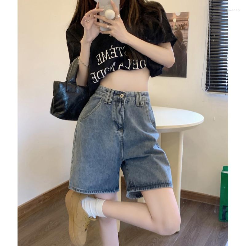 

Women' Jeans NiceMix Women Denim Shorts Casual Age-Reducing Pants Summer Loose Bottoms Simple Fashion Trend Versatile Female Streetwear, Blue