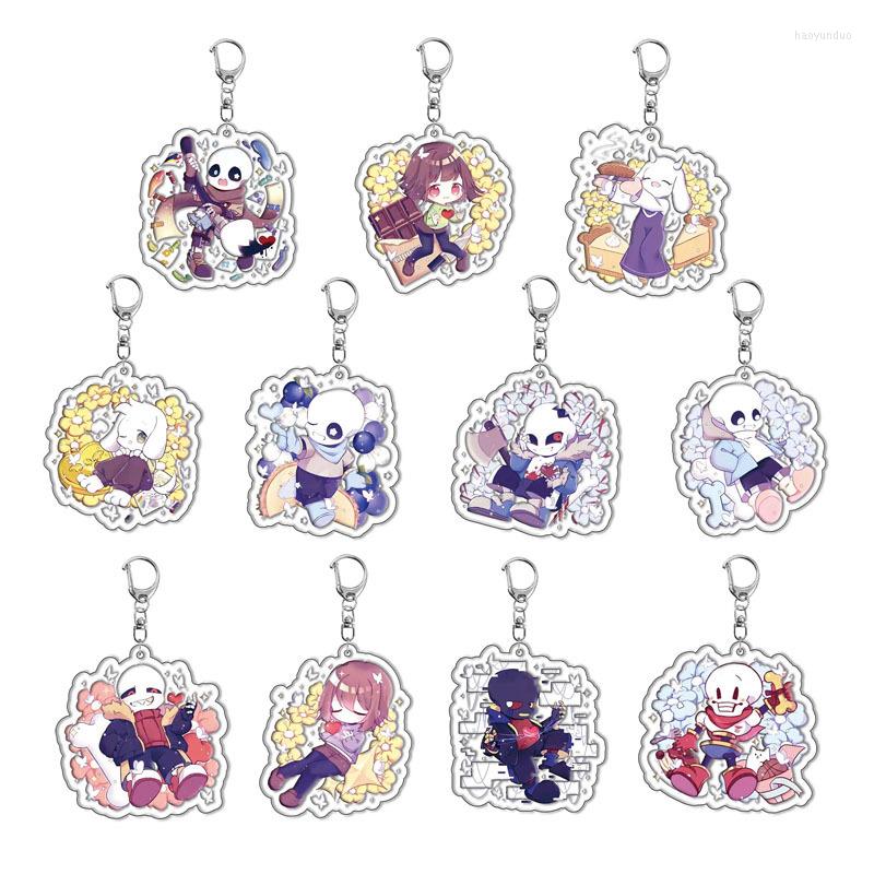 

Keychains Undertale KeyChain Men Anime Key Chain Women Acrylic Ring Frisk Toriel Sans Pendant Party Charm Kids Gift Cosplay
