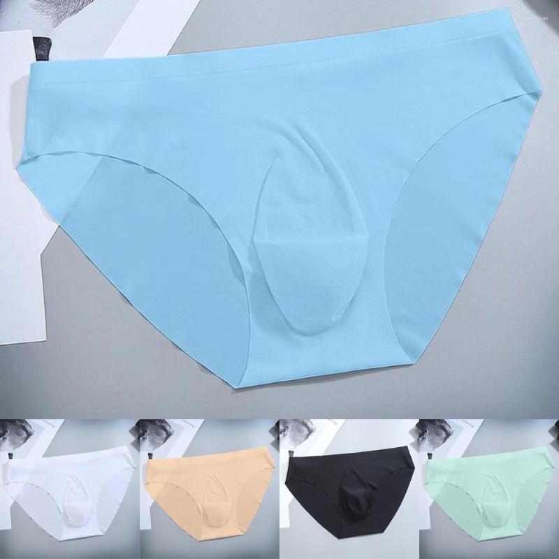 

Underpants Mens Underwear Briefs Mid Waist One Piece Semi-Transparent Bottom Shorts Breathable Basic Sexy Soft Pants Men's Panties, Black