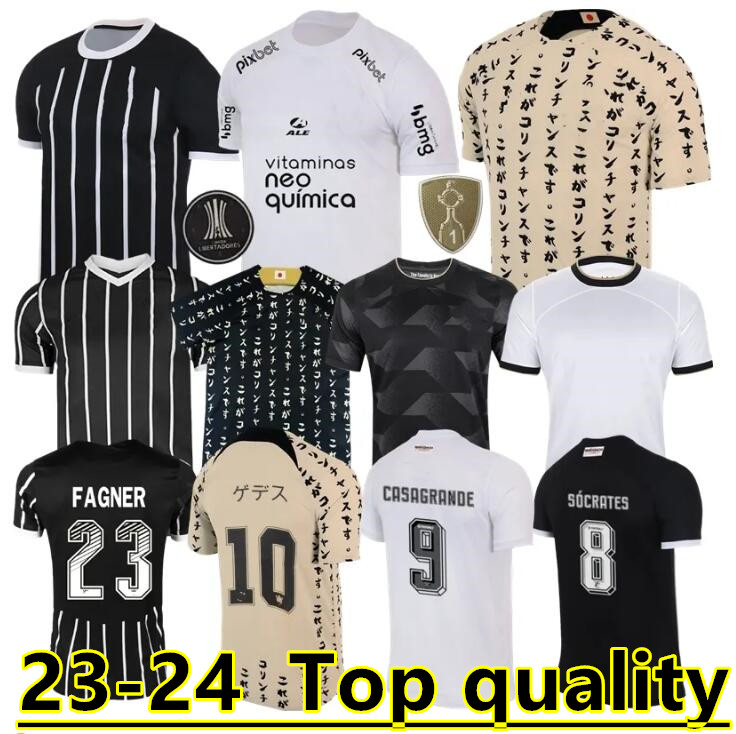 

2023 2024 Corinthian Soccer Jerseys home Away Yuri Alberto PAULINHO 20 21  23 camisetas de footb Gustavo special Guedes Club football shirt Third Japan 10 Years 666, Black