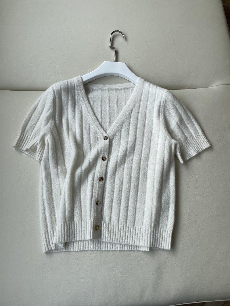 

Women' Knits 2023 Women' Fashion Short-sleeved Sexy Casual Cashmere Cardigan 0322