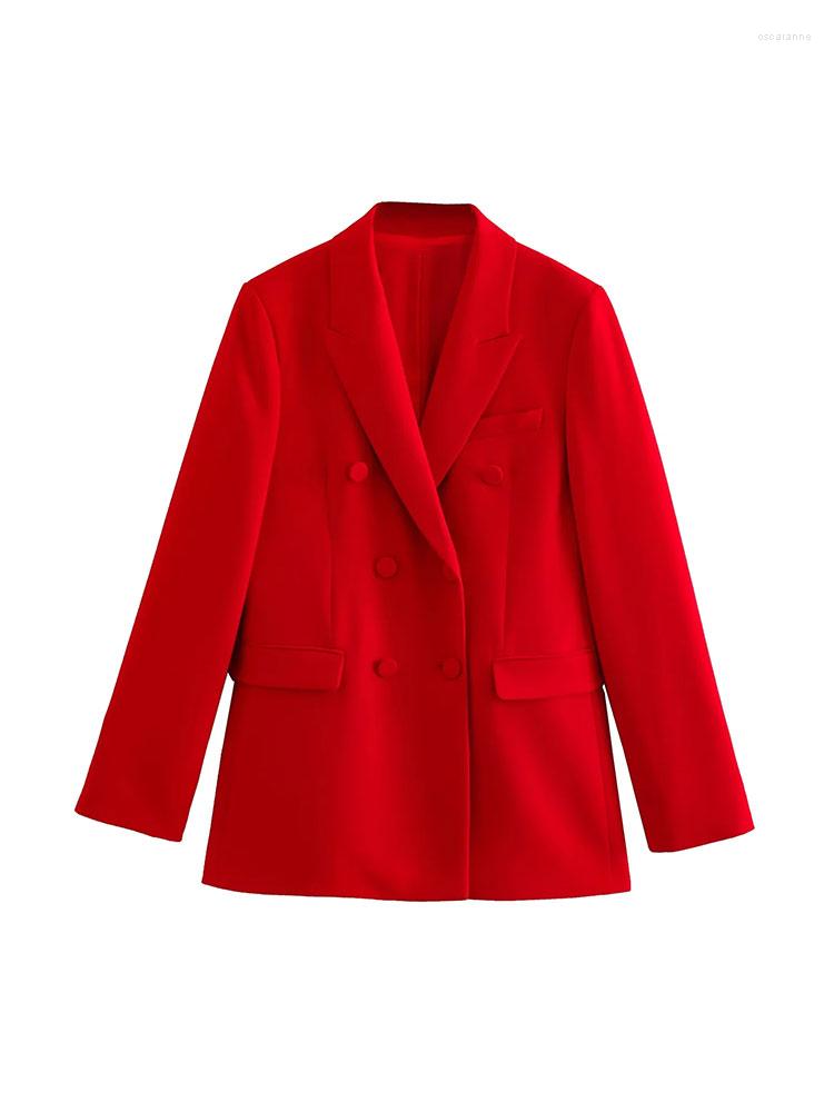 

Women' Suits Nlzgmsj Woman Blazer 2023 Elegant Party Red Ladies Jackets Coat Female Suit Long Sleeve Loose Single Button Chic Blazers