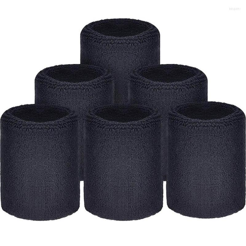

Wrist Support 6 Pieces Sweatbands Sports Wristbands For Football Basketball Running Athletic, White