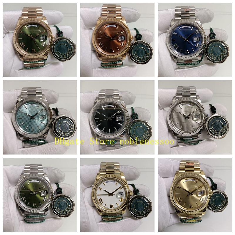 

18 Color Expensive watch Men 904L Steel Men's Date 40mm Yellow Gold Rose Gold Champagne Black Blue Green White Bracelet V12 Automatic Cal.2836 Movement Watches