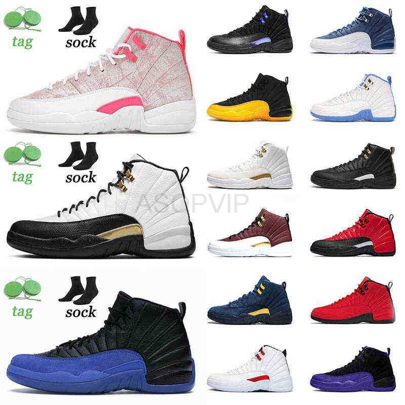 

Ourdoor Jogging Basketball Shoes Jumpman 12 12s XII Winterized Wntr University Gold Ice Cream Low Easter Reverse Flu Game Womens Sneakers, B44 playoffs 40-47