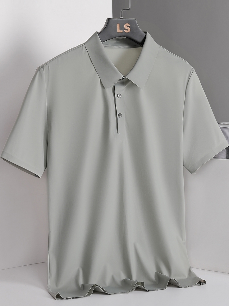 

Men's Polos Plus Size Polo Shirt Men -7xl 8xl Summer High Quality Mens Short-sleeved Quick Dry Ice Silk Men's Business Casual Polos 230414, 7819 black