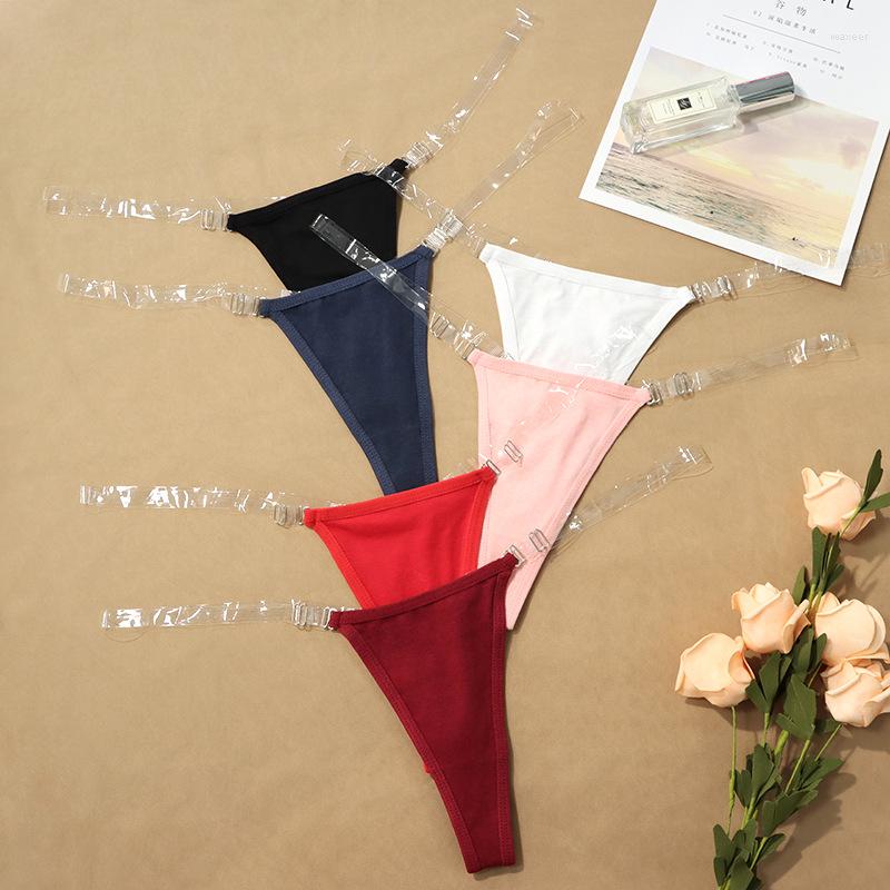 

Women's Panties Sexy G-String Low Waist Invisible Belt Thong Lingerie Women Cotton Seamless Solid Color Comfortable Underwear Briefs, Wine red