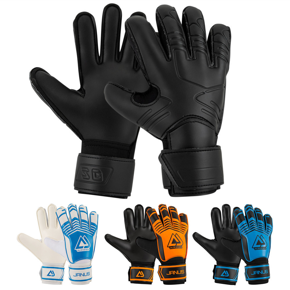 

Sports Gloves Professional Goalkeeper Black Blue Soccer Football Accessories Training Latex Size 710 230413