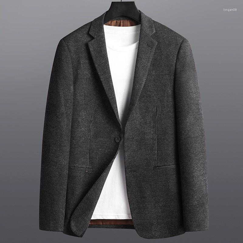 

Men's Suits Autumn 2023 Winter Mens Business Coat Casual Blazer Top Slim Fit Design Classic Striped Suit Jacket Office Man Vintage Blazers, Picture shown