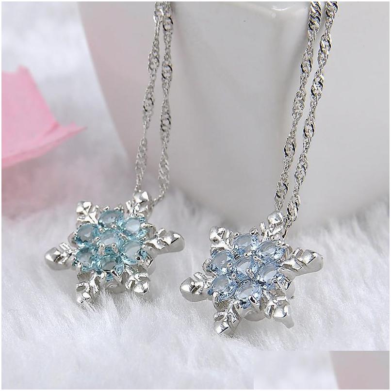 

Pendant Necklaces Charm Snow Shape Snowflake Necklace 925 Sterling Sier Chain Austrian Crystal Drop Delivery Jewelry Pendants Dhgarden Dh7Kc