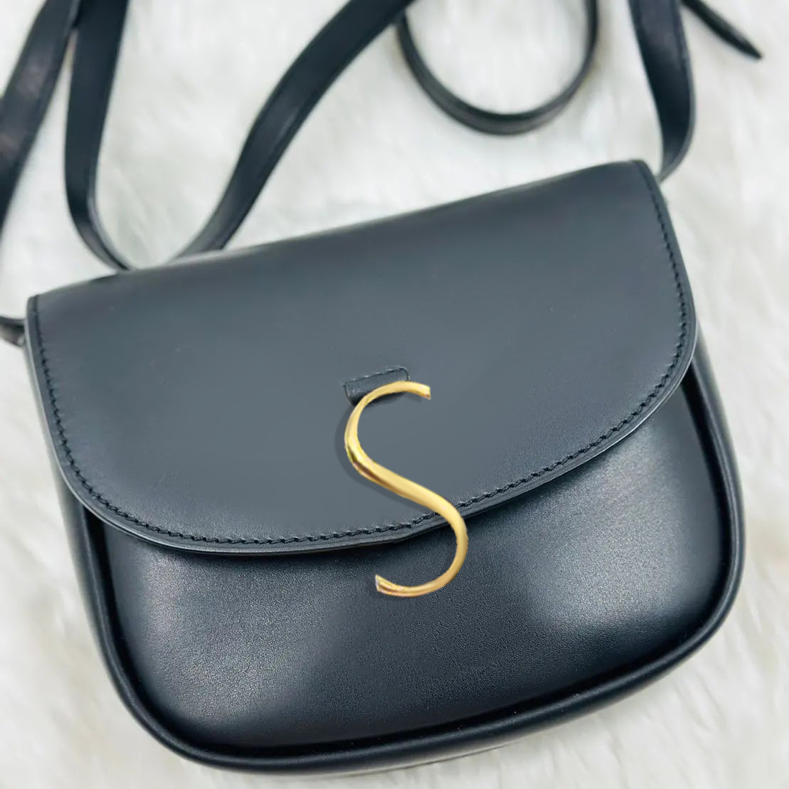 

7A quality designer bag KAIA saddle crossbody bags yslity purse Luxury Women pochette with Genuine Leather mens the tote bag chain metal handbag clutch shoulder bags, Black