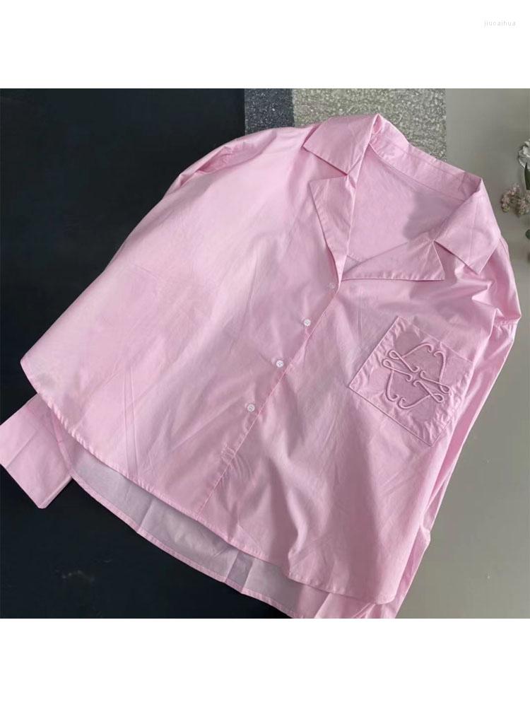 

Women' Blouses 2023 Shirts Pocket Design Lapel Cardigan Embroidery Long Seelve Cotton Shirt Womens Vintage Blouse, 01