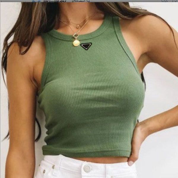 

Summer Women T Shirts Crop Top Sexy Designer Brand Sport Shoulder Black White Tank Casual Sleeveless Backless Tee Shirts