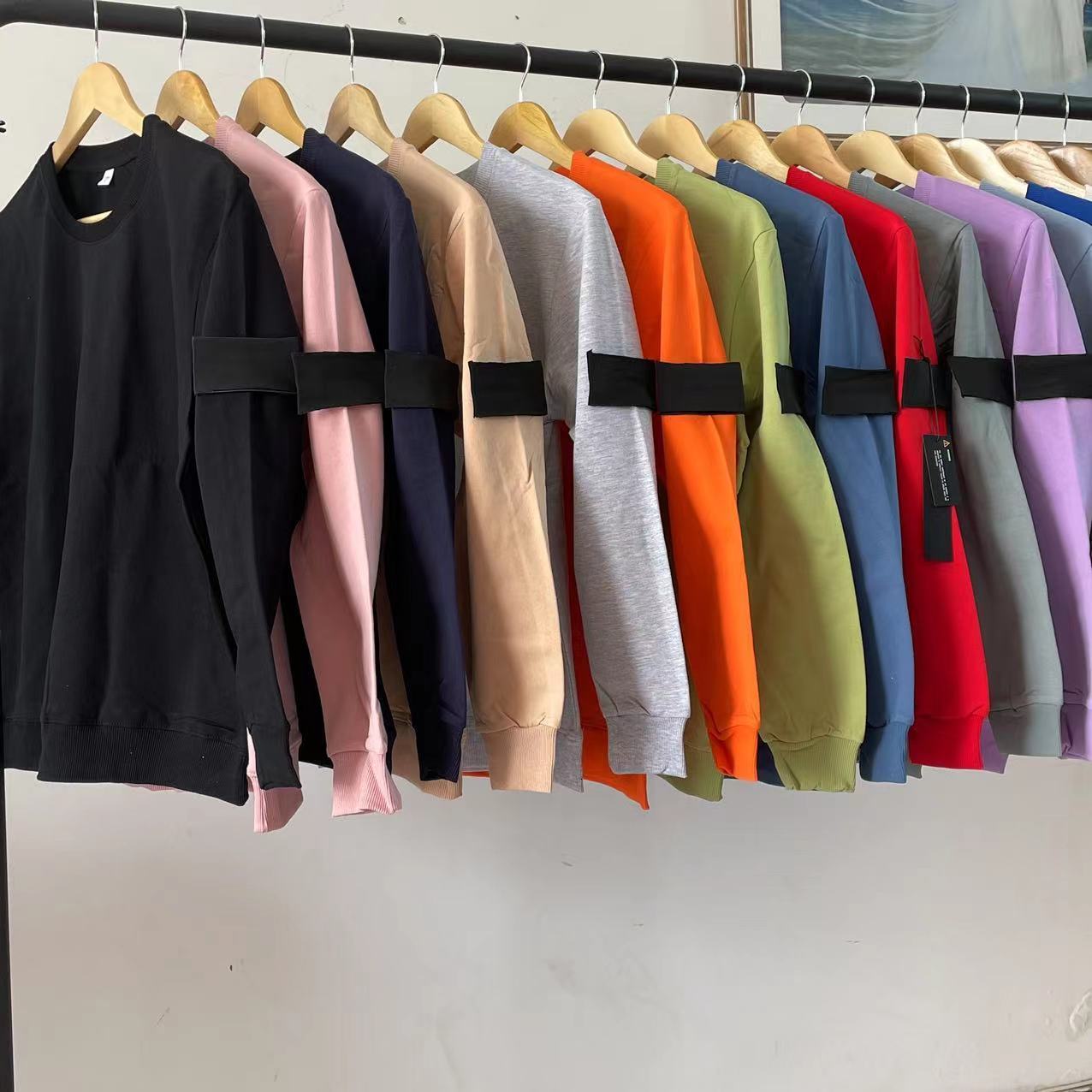 

Men's Hoodies Sweatshirts 223 Spring Embroidery Cotton O Neck Oversized Casual Pullovers Brand Clothing 23414, Baise