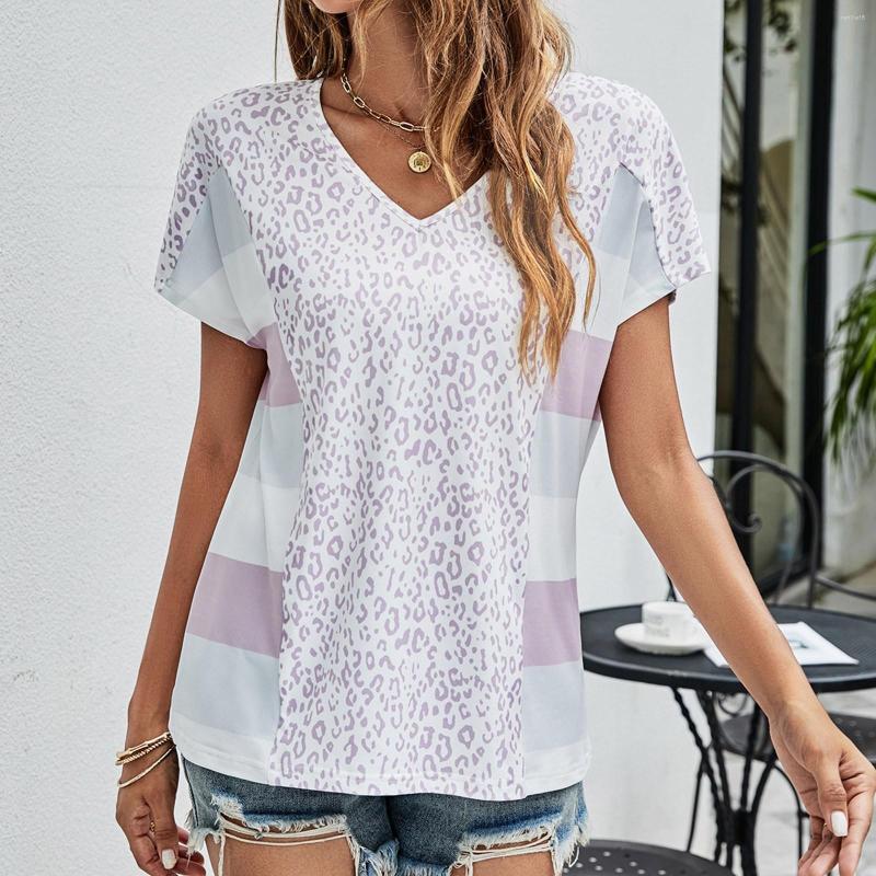 

Women' Blouses Women Tops Splicing LeopardC Asual Fashion Blouse, Purple