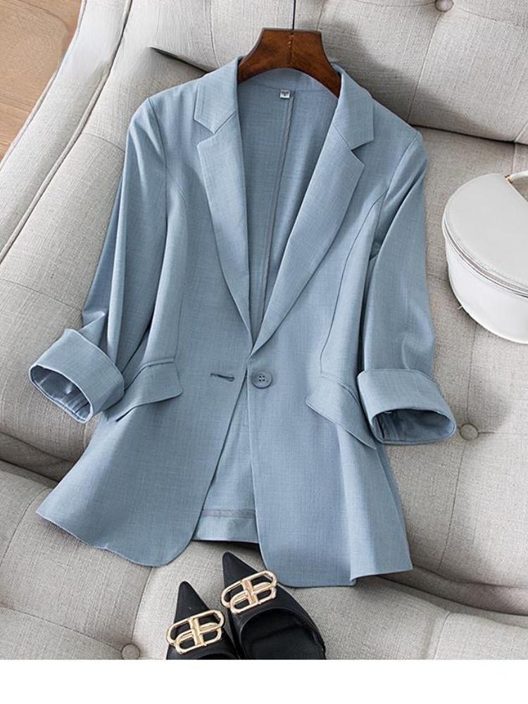 

Women's Suits 2023 Spring Summer Women Suit Jacket Seven-Minute Sleeve Blazer Female Blazers Woman Clothing, Black