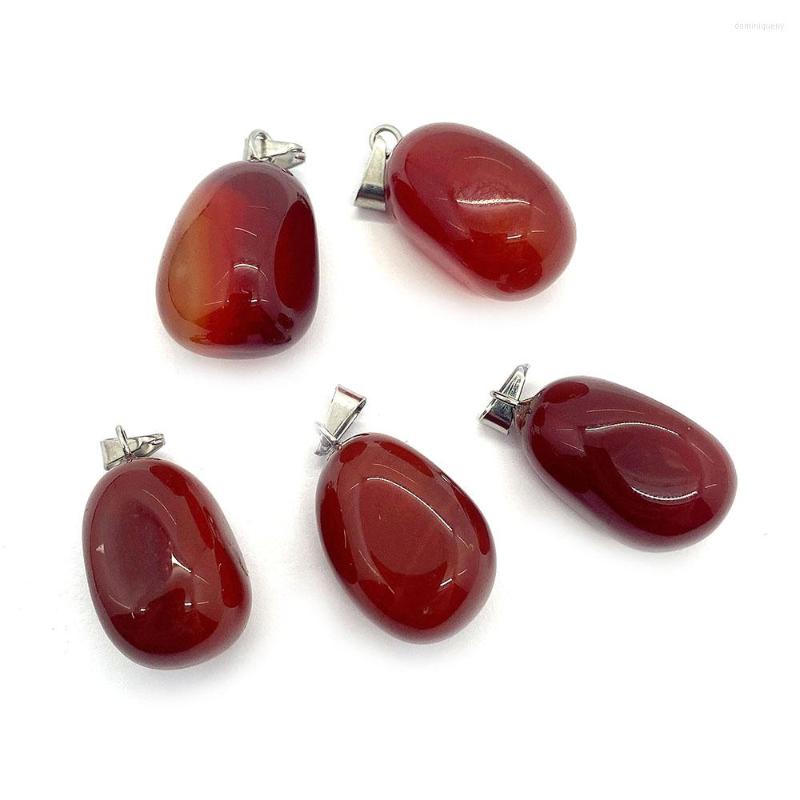 

Charms Natural Stone Red Agate Necklace Pendants Irregular Cube Gem For Jewelry Making DIY Earrings Accessories