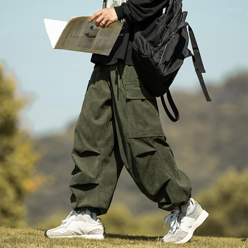 

Men's Pants Casual Solid Color Corduroy Trousers Vintage Lantern 2023 Winter Autumn Streetwear For Men Fashion High Street, N06802 black