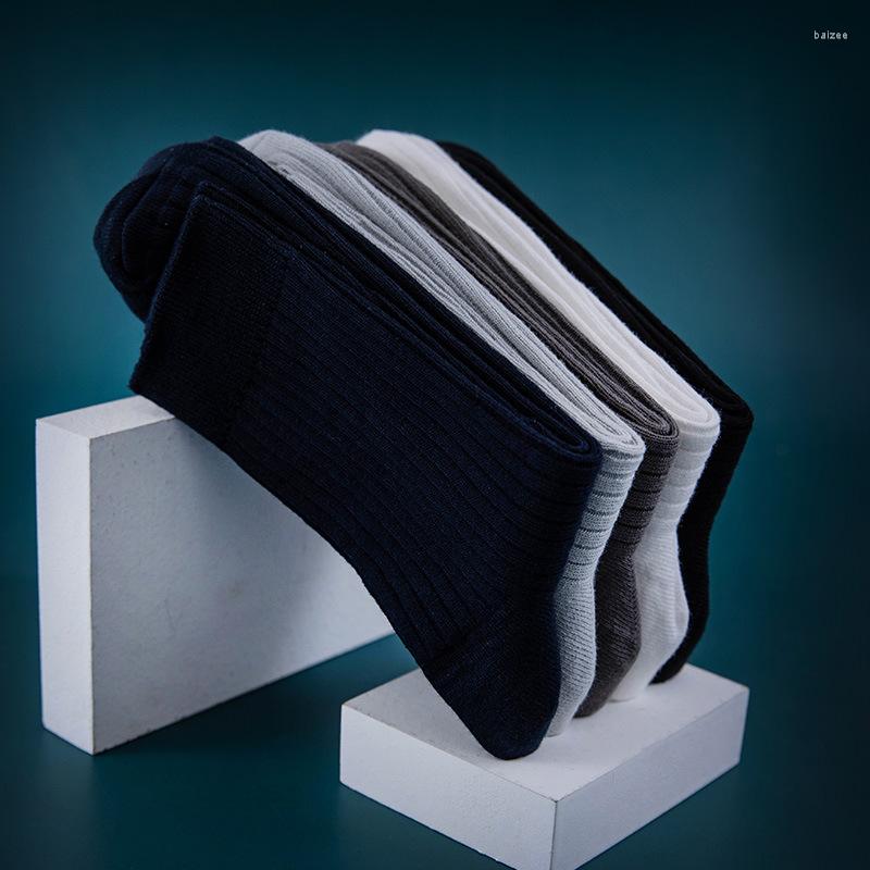 

Men's Socks Absorbing Sweat Plain Solid Color Men Cotton Middle Tube, Black