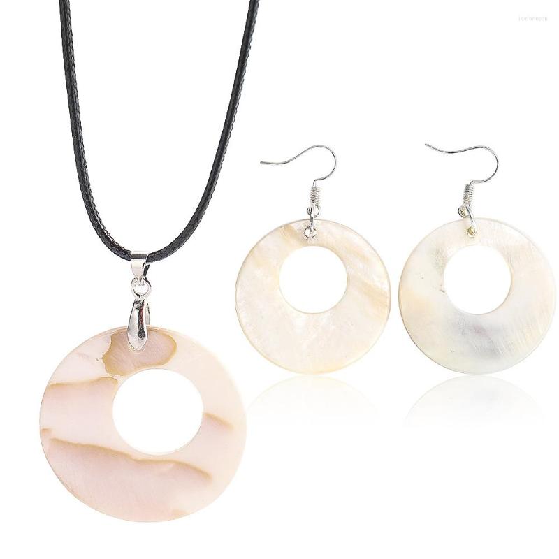 

Necklace Earrings Set Natural Freshwater Shell Pendant Summer Beach Party Temperament Jewelry For Women Fashion Gifts, Picture shown