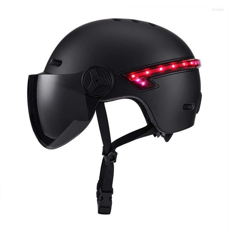 

Motorcycle Helmets Smart Electric Vehicle Helmet Men Women 4 Season Universal Half Band LED Casco Moto Motorbike, Army green