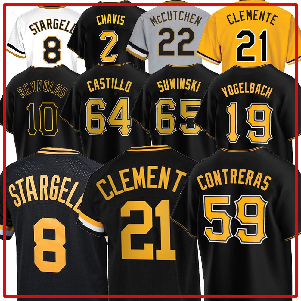 

21 Roberto Clemente Baseball Jerseys Pirates Bryan Reynolds Kevin Newman Ke'Bryan Hayes Jack Suwinski Ben Gamel Oneil Cruz Willie Stargell, Men(hai dao)