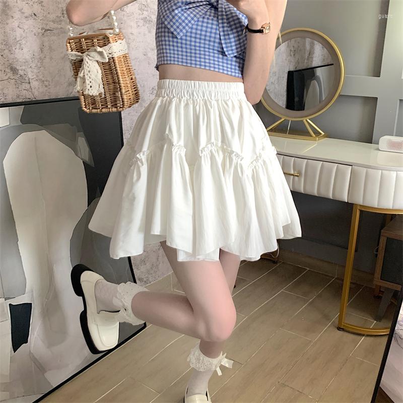 

Skirts Irregular Halfskirt Women's Spring/Summer High Waist Slim Fit A-line Small College Style Ponchy Wrapped Hip Lovely Short, Black