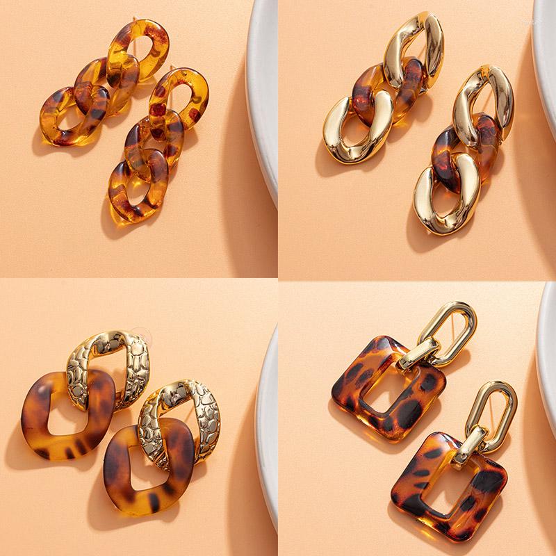 

Dangle Earrings BLINLA Fashion Vintage Statement Acrylic Colorful For Women Bohemia Round Hoop 2023 Trend Jewelry