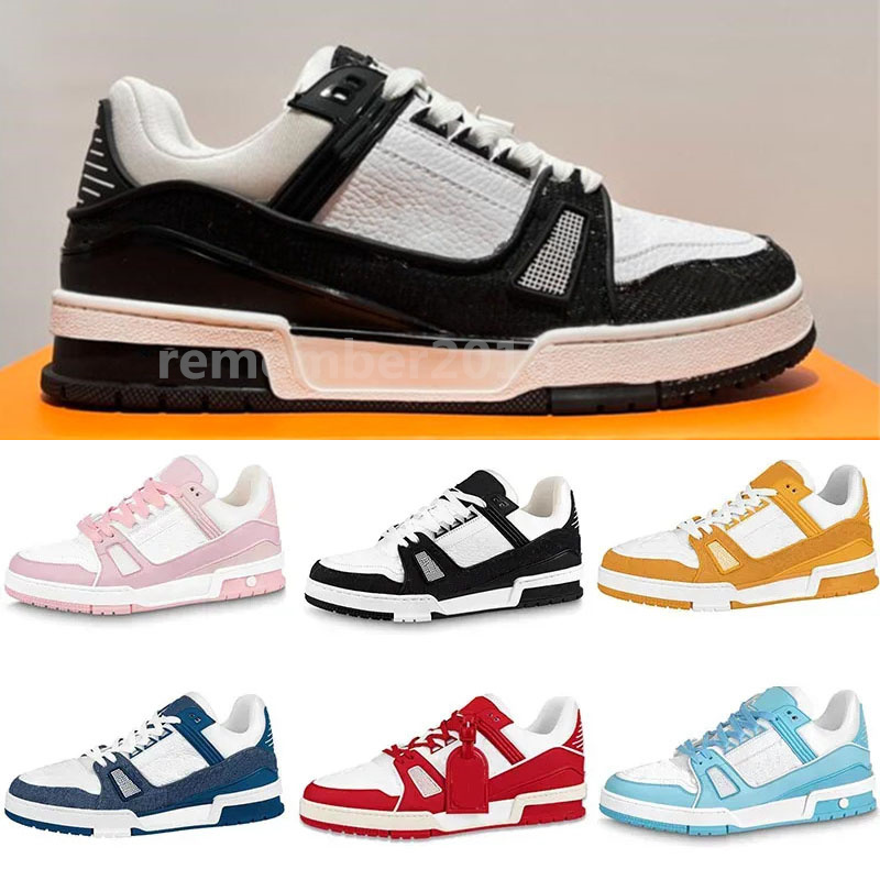 

2023 Men Sneakers Virgil Trainer Running Shoes Black White Pink Casual Fashion Low Shoe Platform Leather Designer Rubber Outdoor Walking Eur 36-45 RB04, # 11