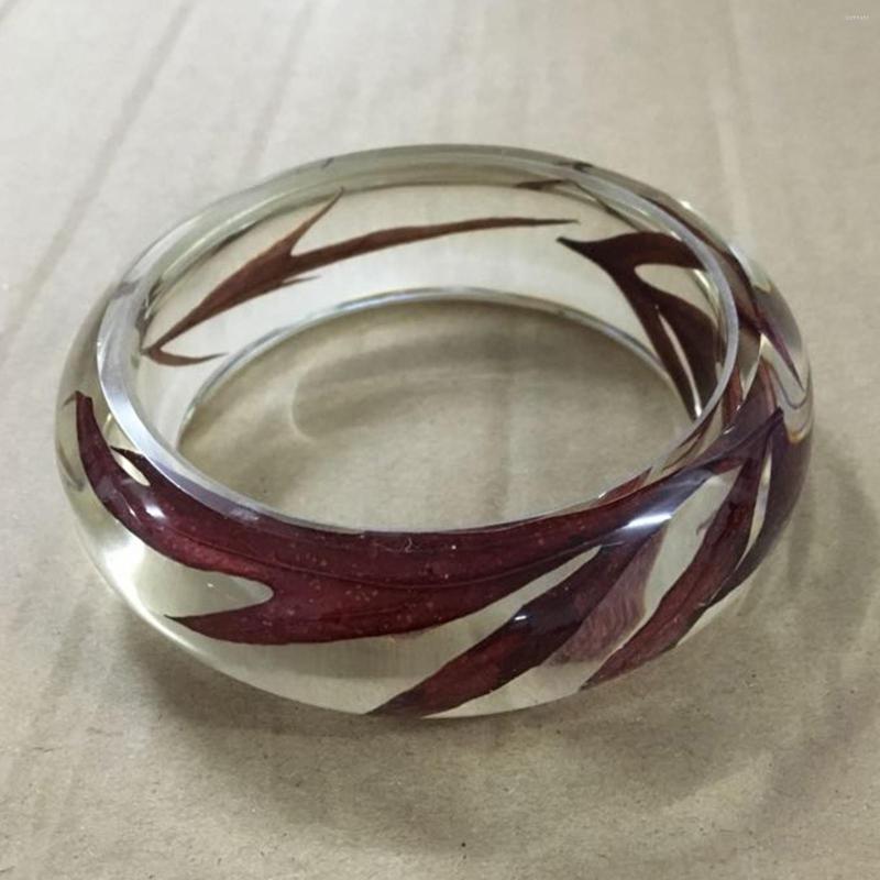 

Charm Bracelets Handmade Lucite Plastic Dried Hydrangea Flower Incased Resin Womens Bracelet Bangle