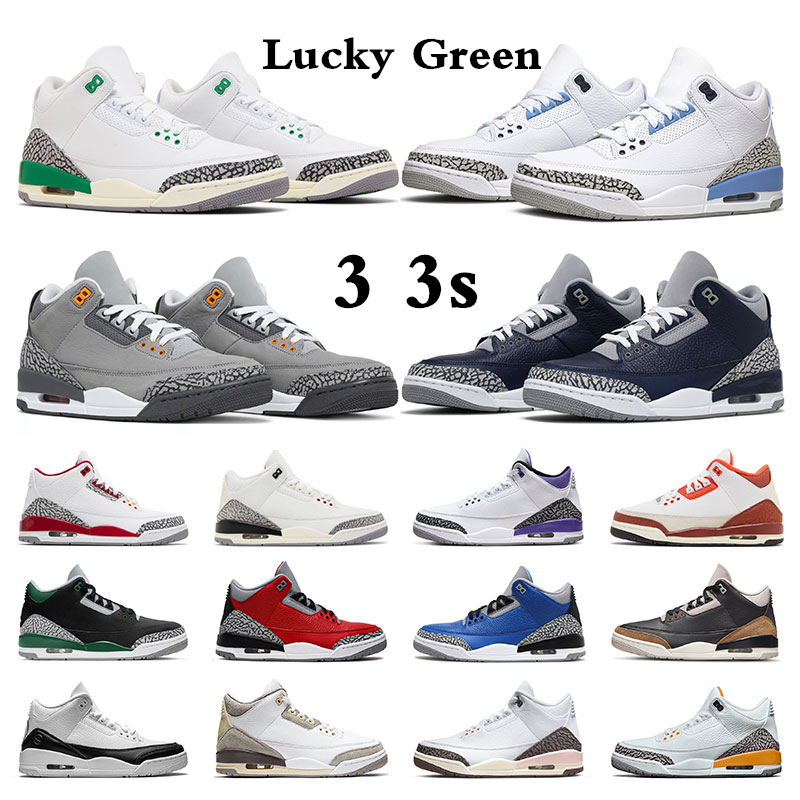 

men basketball shoes 3 3s sneakers UNC Cardinal Red White Cement Reimagined Black Cement Dark Iris Cool Grey Lucky Green Mars Stone womens outdoor sports trainers, 7 36-47