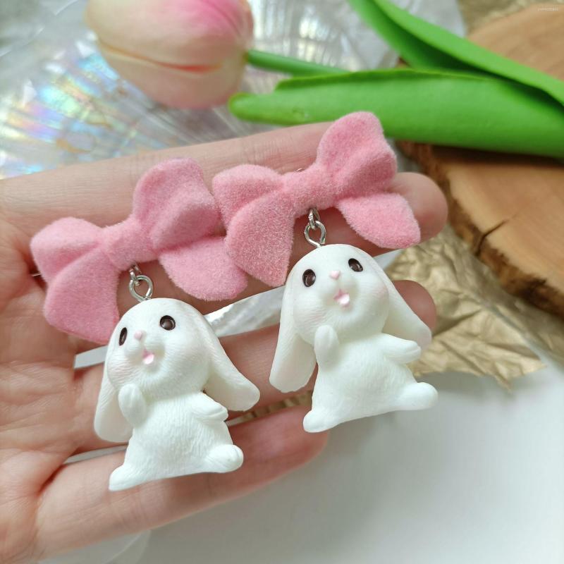 

Dangle Earrings Design Cute Cartoon Animal Pendant Charms Harajuku Pink Bowknot For Women Girl Jewelry