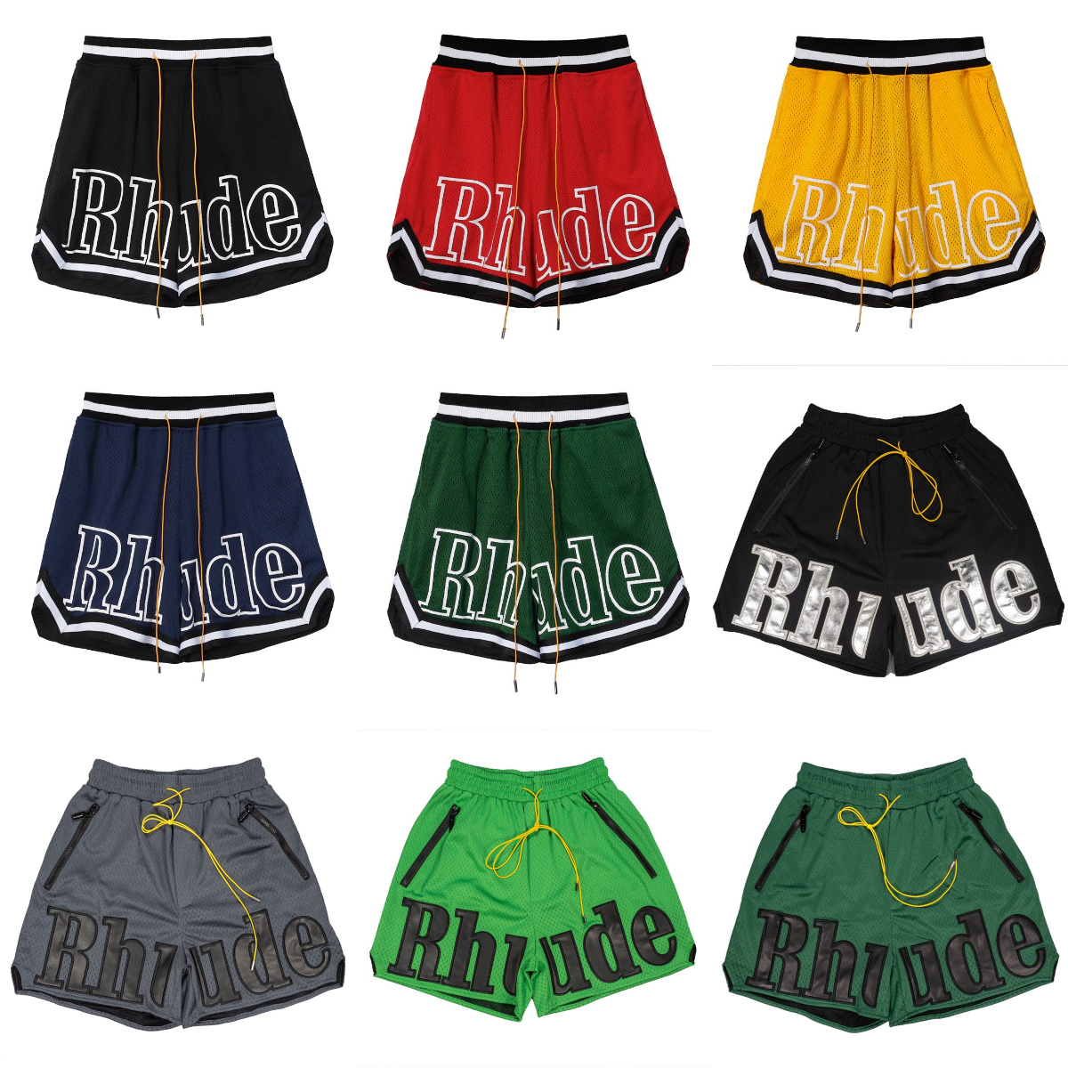 

Designer Rhude Shorts Casual Sports Hip Pop Pant With Pockets Basketball Football Breathable Gym Training Beach Pants Short