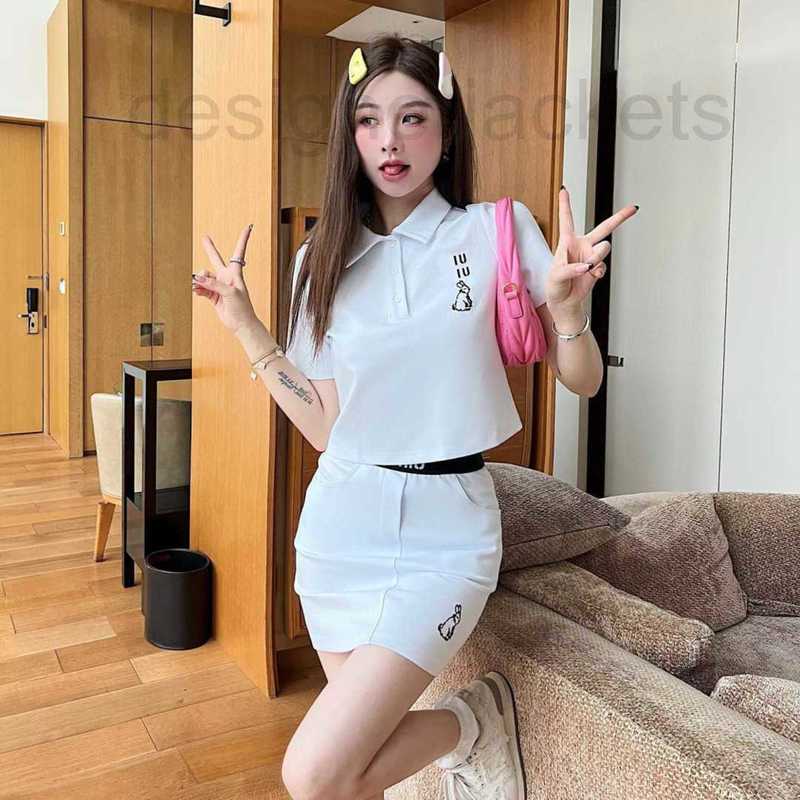 

Two Piece Dress Designer womens set skirt fashion short sleeved top hip-wrapped skirts suit female slim age reduction suits summer DCFQ, Black