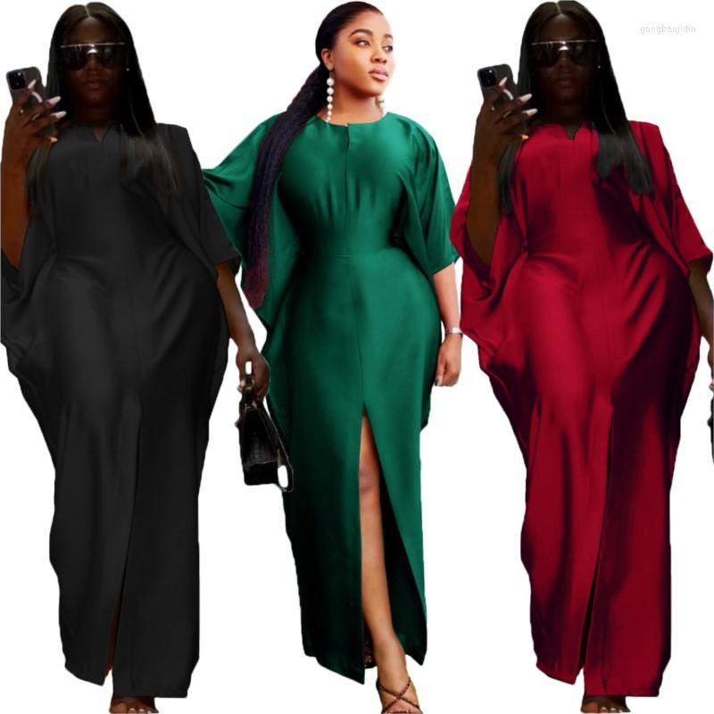 

Ethnic Clothing African Dresses For Women Dashiki Elegant Party Slit Long Maxi Dress Abaya Solid Color Elastic Waist Africaine Femme Clothes