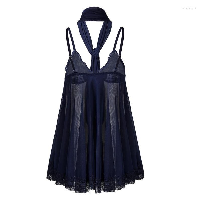 

Women's Sleepwear Good Quality Women Fashion Nightgowns Lace Sleeveless V-Neck Sexy, Blue