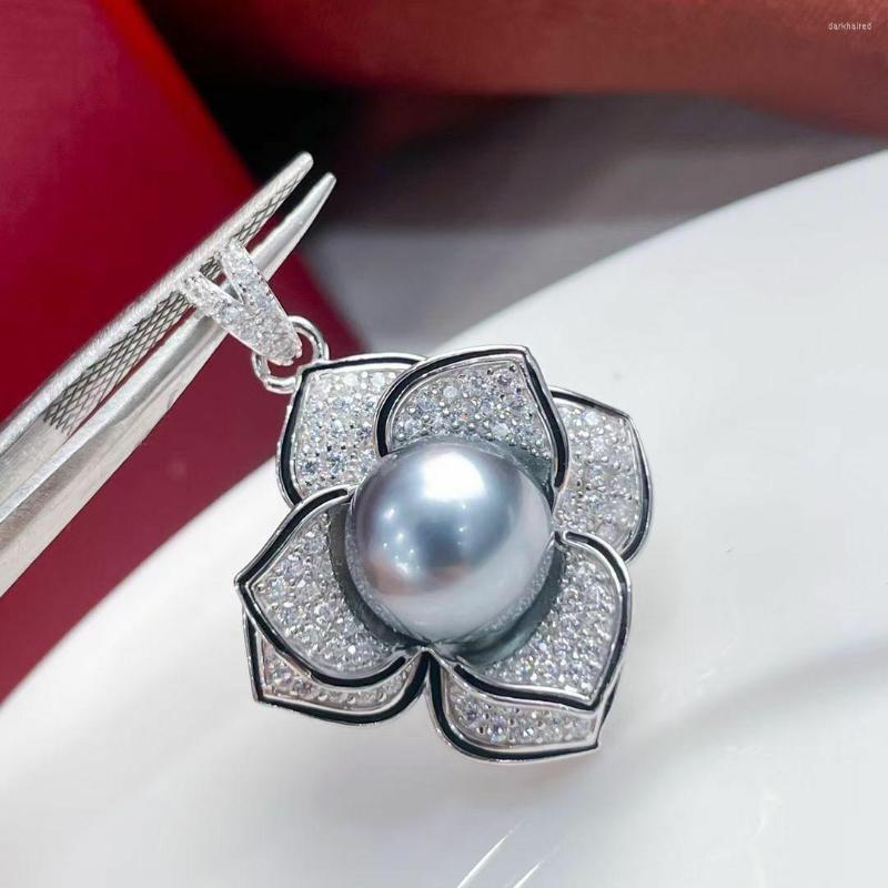 

Chains Elegant 9-10mm South Roud White Pearl Pendant 925s