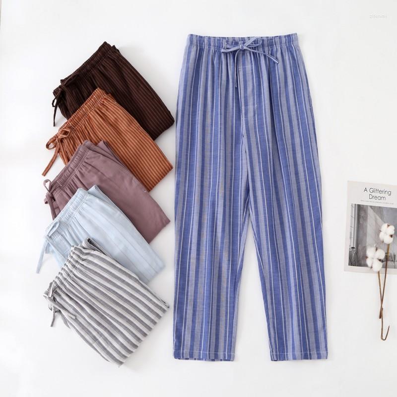 

Men's Sleepwear 2023 Spring Autumn Men Cotton Pajama Pants Pyjama Trousers Male Bottoms Lounge Wear Striped Pijama Homme