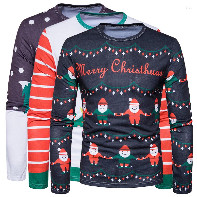 

Men's T Shirts Men's Autumn Long Sleeve T-shirt Male Tshirt Christmas Shirt 3D Print Tee Tops Clothing Streetwear Year O-Neck Clothes, Nsc006-15