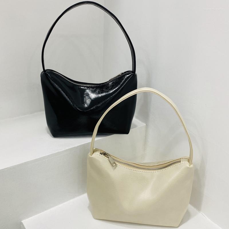 

Evening Bags Vintage Sling Bag For Women Luxury Designer Handbag And Purses 2023 Ln PU Material Wax Leather Fabric Hobos Underarm Y2K, Black